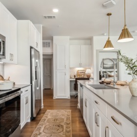 Glass stove top with stainless steel appliances